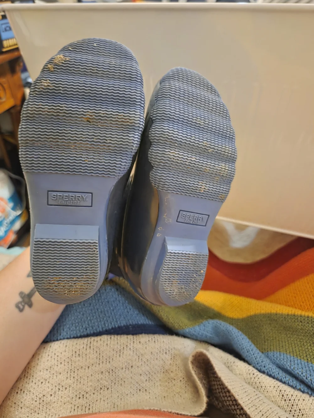 Sperry Kids Navy Purple Rain Boots